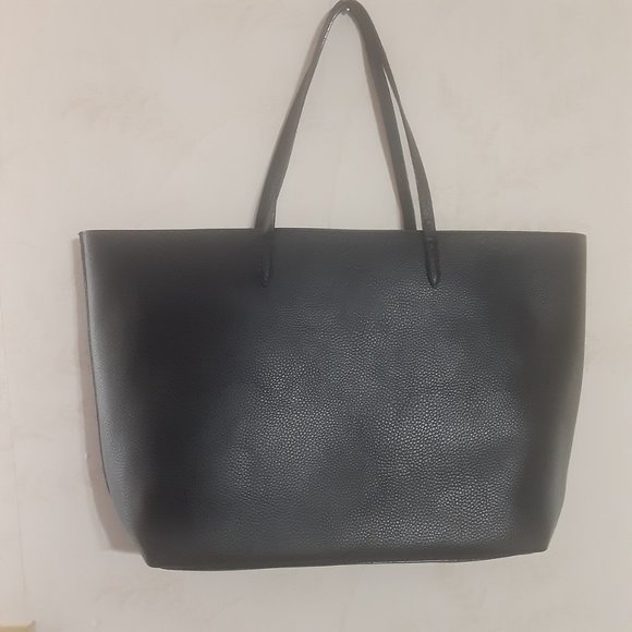 NWOT Victoria's Secret Weekender PVC Black and Silver Tote Bag - Picture 3 of 6